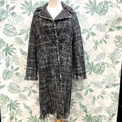 GR1397 ZARA WOMAN ロングコート 編み込み生地 グレー レディース F
