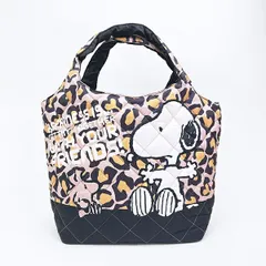 スヌーピー ヒョウ柄 中綿トートバッグ  SNOOPY