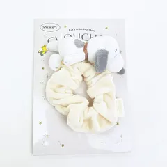 スヌーピー マスコット付きシュシュ アイボリー SNOOPY