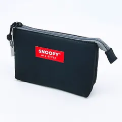 スヌーピー 3ポケットポーチ ブラック オールスタイル SNOOPY