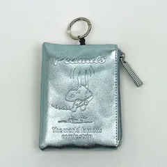 スヌーピー パスポーチ ブルー メタリック 定期入れ SNOOPY
