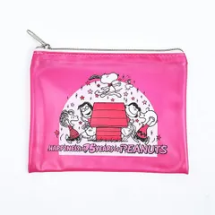 スヌーピー クリアポーチ ピンク PEANUTS 75th SNOOPY