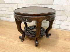 美品 中国美術 花梨 無垢 螺鈿細工 花鳥文 椅子 貝象嵌細工 唐木家具