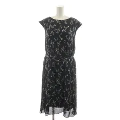 アンタイトル UNTITLED ノースリーブワンピース ひざ丈 フレア 1 黒 ブラック 花柄 /RR