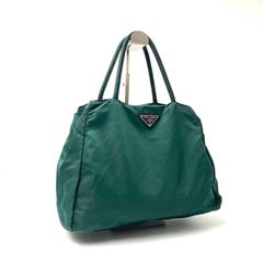 PRADA ナイロントートバッグ オリーブグリーン 三角ロゴ - メルカリ