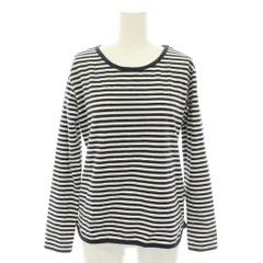 ザノースフェイス THE NORTH FACE Tシャツ ロンT カットソー 長袖 ボーダー柄 ロゴプリント M 白 ホワイト 紺 ネイビー NTW61433 /YT