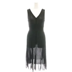 エポカ EPOCA ニットワンピース ひざ丈 ノースリーブ 40 ブラック /DF ■OS