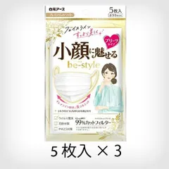 【3個セット】白元アース ビースタイル プリーツタイプ ふつうサイズ プレミアムホワイト 5枚入【A3】