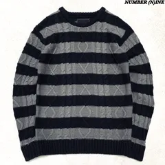 NUMBER (N)INE ナンバーナイン ボーダー ニット　size 2 MOHAIR MESH WIDE STRIPED KNIT PULLOVER / モヘヤ メッシュ ワイド
