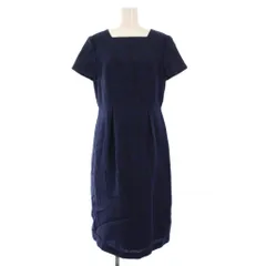 ポールスチュアート PAUL STUART ワンピース ひざ丈 半袖 花柄 6 紺 K1J18-756-28 /KH