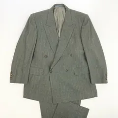 62l24 Burberry's バーバリーズ スーツセットアップ テーラードジャケット スラックス ダブルプレスト BB4サイズ グレー系 ウール100％ メンズo07t