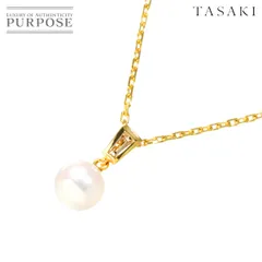 タサキ TASAKI アコヤ真珠 6.6mm ダイヤ 0.08ct ネックレス 38cm K18 YG 750 パール 田崎真珠 Akoya Pearl Necklace 90303989