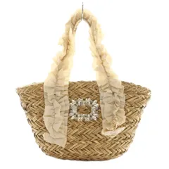 スナイデル SNIDEL ホーム HOME 25SS ビジューかごバッグ ハンド ベージュ アイボリー /SS ■OS