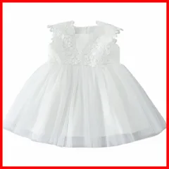 【特価商品】2歳 1歳 お誕生日 新生児 ホワイト お宮参り 結婚式 ガールズ フォーマル 記念写真 女の子 白 子供 100日 ドレス 50 チュール 花柄 60 ワンピース 70 赤ちゃん 80 ベビードレス 90 [VNGOLERRY]