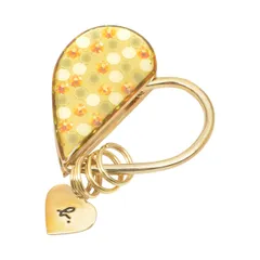 アニエスベー agnes b. ハート キーリング ゴールド ホワイト+ブラック+オレンジ 新品 未使用