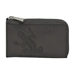 アニエスベー agnes b. アニエスベーボヤージュ agnes b. VOYAGE コインケース L字ファスナー 小銭入れ キーリング付き リザード 型押しパイピング WH06 NMR-12 2 ブラック 新品 未使用