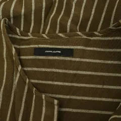 ジャーナルスタンダード JOURNAL STANDARD 23SS レーヨン麻ノーカラーブラウス 半袖 プルオーバー ストライプ ブラウン /MY ■OS