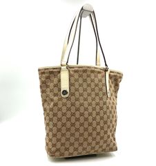 GUCCI グッチ GGキャンバス トート 茶系 ゴールド金具 A4可 - メルカリ