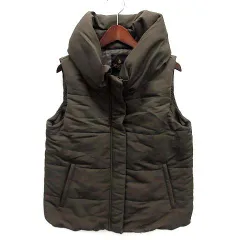 ナノユニバース nano universe The 1st. Floor 中綿 ビッグカラー ベスト ブラウン 茶 38