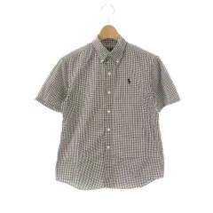 ポロ バイ ラルフローレン Polo by Ralph Lauren ギンガムチェック半袖ボタンダウンシャツ 150 ブラック ホワイト /DO ■OS