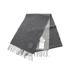 ロエベ LOEWE マフラー アナグラムロゴ フリンジスカーフ F811251X061114 ブラック/グレー ウール マフラー レディース 新品