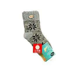 2重ソックス 裏綿2重編 雪柄 22-25cm グレー(2) 008363421