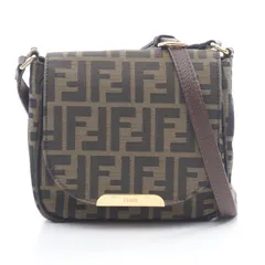 フェンディ FENDI ショルダーバッグ ズッカ ブラック/カーキ キャンバス レザー ズッカ ショルダーバッグ レディース Used B