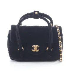 シャネル CHANEL ショルダーバッグ ブラック ファブリック マトラッセ 2wayチェーンショルダー レディース Used A