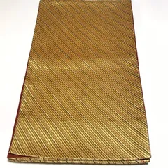［6331］袋帯 斜め縞文様 全通 金 正絹 着物 フォーマル