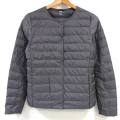 美品 UNIQLO ユニクロ ウルトラライトダウン コンパクトジャケット ノーカラー カーディガン レディース M 襟調節ボタン