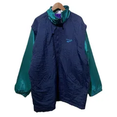 Reebok　ナイロンジャケット　90s vintage　90年代　旧タグ　アウター　ハイネック　フルジップ　バイカラー　ワンポイント　ブランドロゴ　刺しゅう　オーバーサイズ　スポーツ　古着