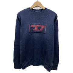 DIESEL　セーター　長袖　ニット　トップス　クルーネック　無地　ブランドロゴ　イタリア製　古着