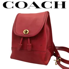 COACH　コーチ　オールドコーチ　リュック　グラブタンレザー　9960　USA　ヴィンテージ　レッド　ミニバッグ　ターンロック