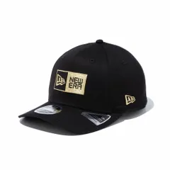 ニューエラ NEW ERA キャップ CAP スナップバック 9FIFTY ストレッチスナップ ベーシック メンズ レディース サイズ調整 野球帽 帽子 S-M ボックスロゴ- ブラックゴールド