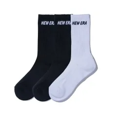 ニューエラ new era NEWERA 靴下 クルー 3ペアソックス クルーソックス メンズ レディース 3P セット 12674027 12674029 12674028 13073278 23cm～25cm ブラック、ブラック、ホワイト