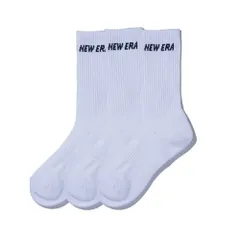 ニューエラ new era NEWERA 靴下 クルー 3ペアソックス クルーソックス メンズ レディース 3P セット 12674027 12674029 12674028 13073278 23cm～25cm ホワイト