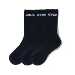 ニューエラ new era NEWERA 靴下 クルー 3ペアソックス クルーソックス メンズ レディース 3P セット 12674027 12674029 12674028 13073278 25cm～27cm ブラック