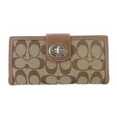 コーチ COACH 長財布 シグネチャー 茶色 ブラウン
