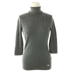 ディー&ジー ドルガバ ドルチェ&ガッバーナ D&G ニット カットソー タートルネック 七分袖 シルク S グレー シルバーカラー /NR