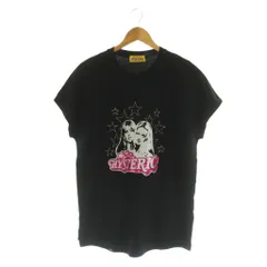ヒステリックグラマー HYSTERIC GLAMOUR 23SS WOMAN STARS刺繍 Tシャツ カットソー 半袖 ラインストーン ラメ F ブラック /MY ■OS