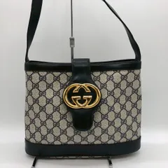 GUCCI グッチ オールドグッチ ショルダーバッグ GGスプリーム レザー ネイビー ヴィンテージ レディース	メンズ ファッション USED