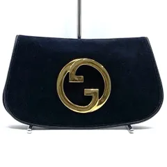 GUCCI グッチ オールドグッチ クラッチバッグ ポーチ スウェード ネイビー レディース メンズ ヴィンテージ ファッション ブランド USED