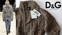 正規品★DOLCE&GABBANA ドルチェ&ガッバーナ★アルパカ混ウールニット 44S or 46M or 48L【91 44465 A】カーキ【本物保証】ドルガバ★希少★新品未使用のサムネイル