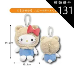 種類131：X【164860】ハローキティxくま/マスコットポーチ【レインボー】 【送料無料】サンリオ ハローキティ ぬいぐるみ キーホルダー ぬいぐるみ キャラクター マスコットポーチ ポーチ マスコットホルダー ぬいぐるみポーチ 小物入れ コインケース レ