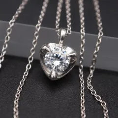 L671 キュービックジルコニア CZ SV925刻印 ペンダント ネックレス ハート デザイン シルバー