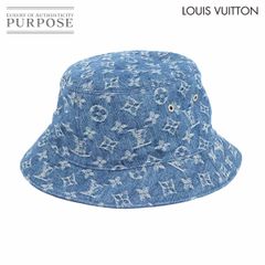 ルイヴィトン LOUIS VUITTON ハット モノグラムエッセンシャル ボネ バケットハット M78774 ブルー系 新品同様 ルイ ヴィトン LOUIS VUITTON バケットハット モノグラム