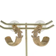 シャネル CHANEL CC フープ ピアス C24P ABD029B16170NW438 メタル ラインストーン ゴールド レディース ココマーク【中古】【Aランク】