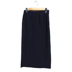 ローリーズファーム LOWRYS FARM リブ ニット タイトスカート ロング丈 スリット 無地 L ブラック 黒 /FT36