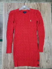 POLO RALPH LAUREN レッド ケーブル ニット ONE PIECE