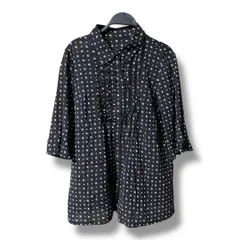 未使用 タグ付き Leilian レリアン シアードットブラウス 透け感 半袖 シアー シースルー ストレッチ 大きいサイズ レディース サイズ15＋ ネイビー 久喜倉庫店 1 No.K 1133